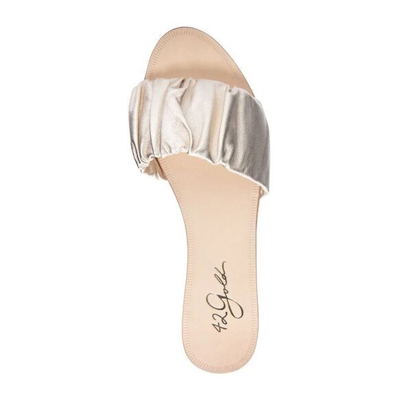 42 Gold by Chinese Laundry NIB Britta‎ Casual Sandal in Metallic Gold - size 9.5 - Picture 1 of 7